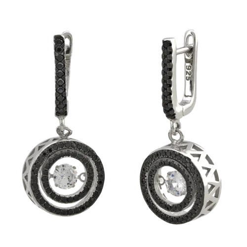 Серьги подвесные из серебра