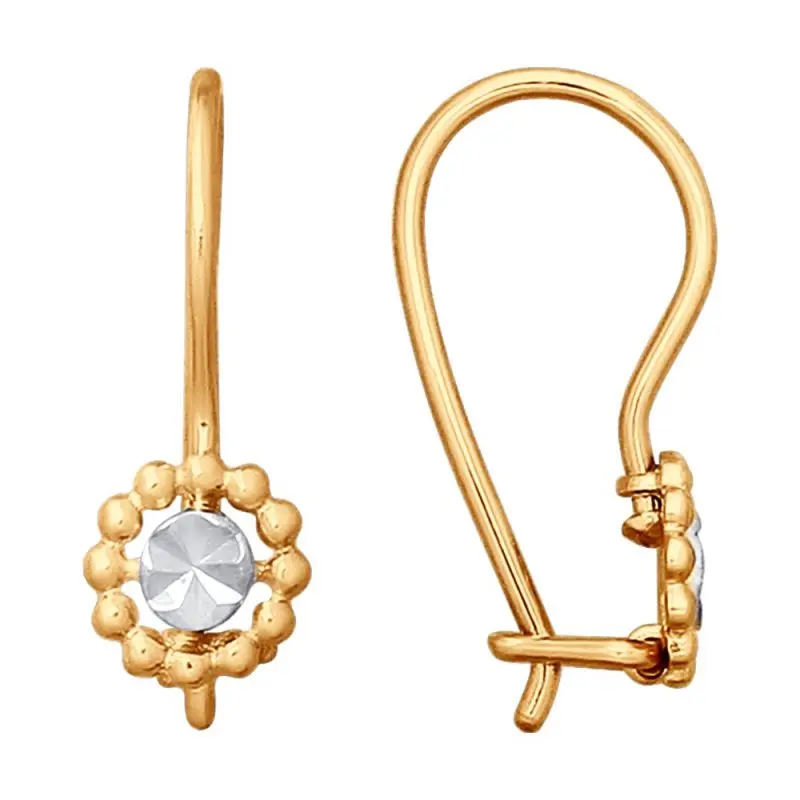 Серьги детские из красного золота
