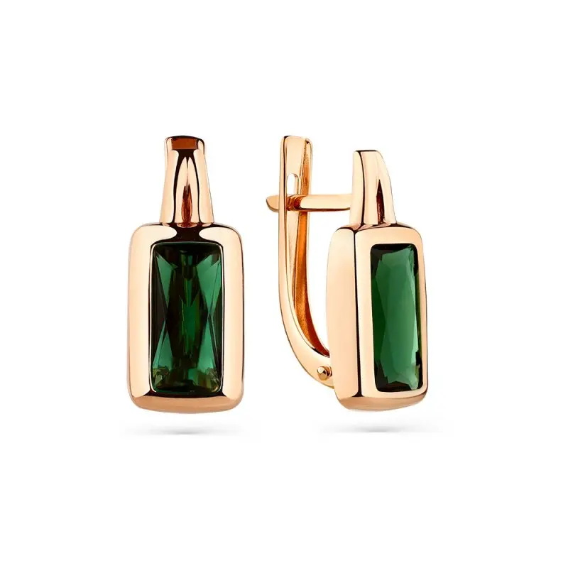 Серьги с английским замком из красного золота