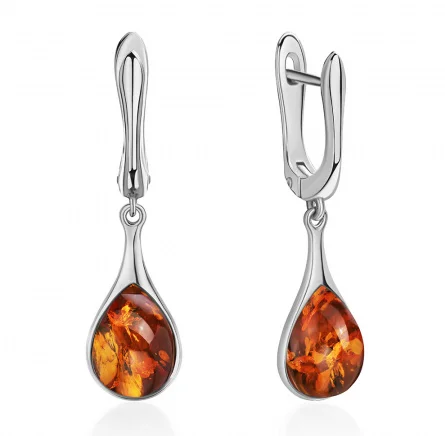 Серьги подвесные из серебра
