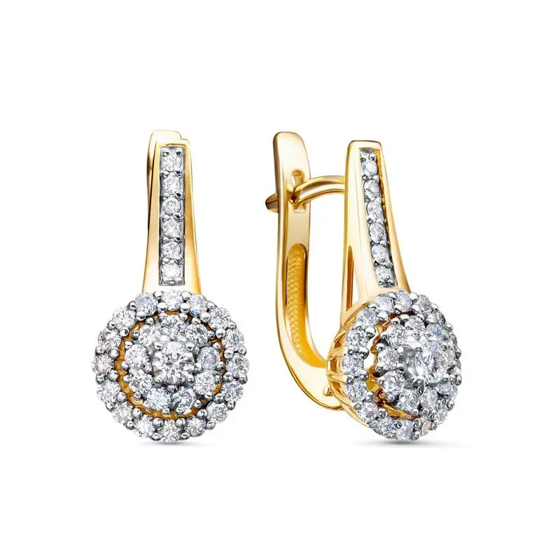 Серьги с английским замком из белого золота