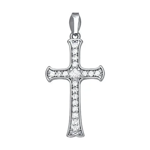 Подвеска декоративный крест из серебра