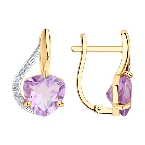Серьги с английским замком из красного золота