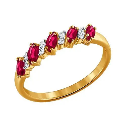 Кольцо декоративное из красного золота