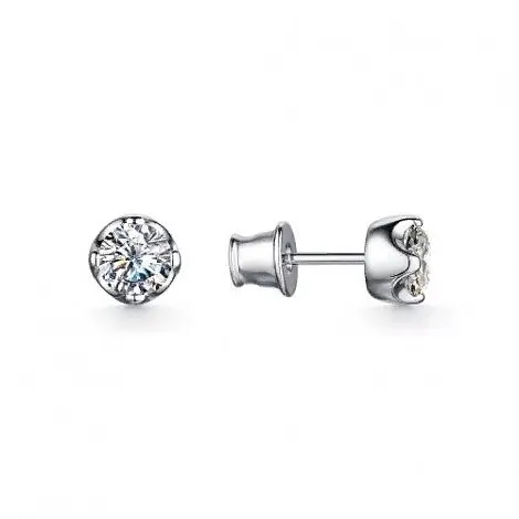 Серьги пуссеты из серебра вид 1