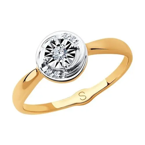 Кольцо декоративное из комбинированного золота