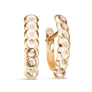 Серьги с английским замком из красного золота