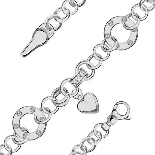 Браслет декоративный из серебра