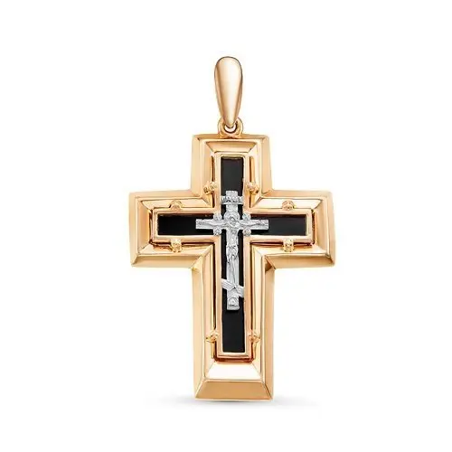 Подвеска крест из красного золота