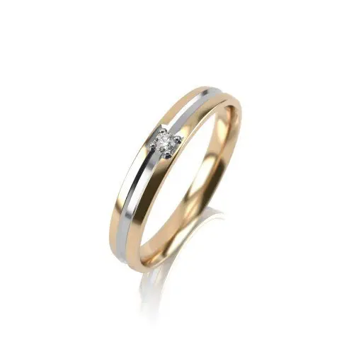 Кольцо обручальное из комбинированного золота
