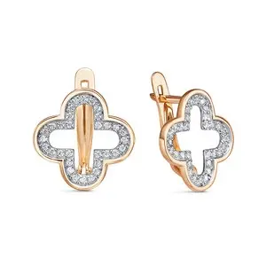 Серьги с английским замком из красного золота