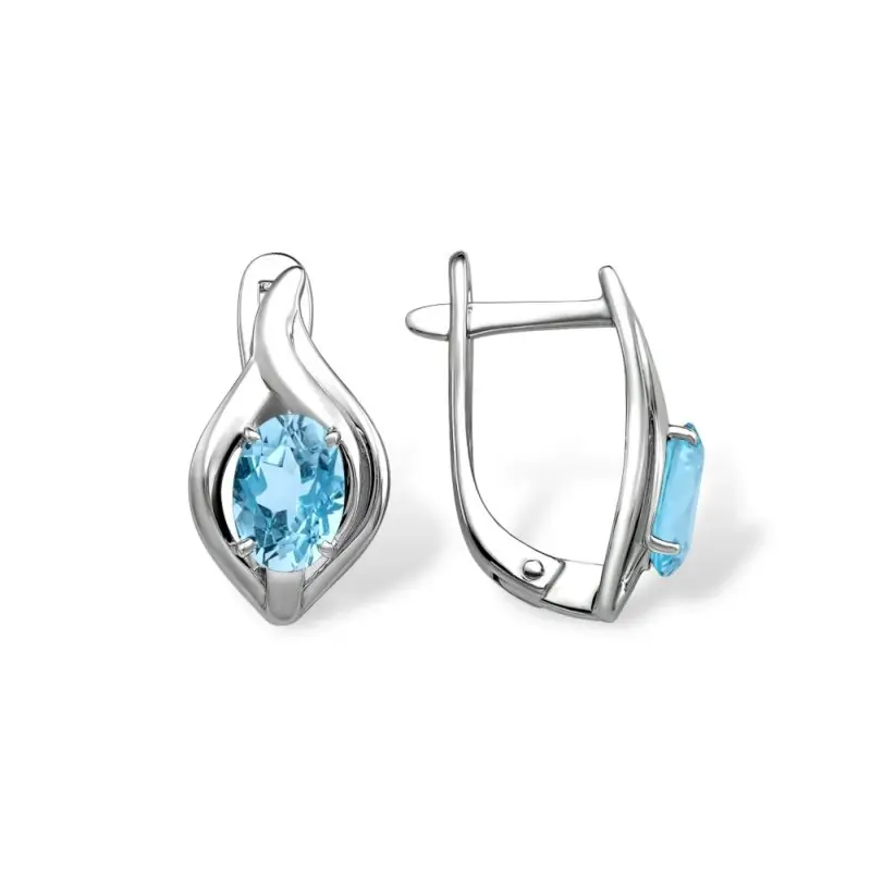 Серьги с английским замком из серебра