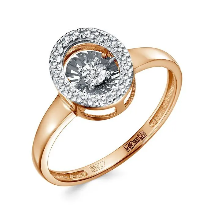 Кольцо декоративное из комбинированного золота