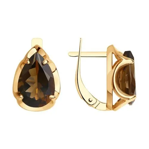 Серьги с английским замком из красного золота