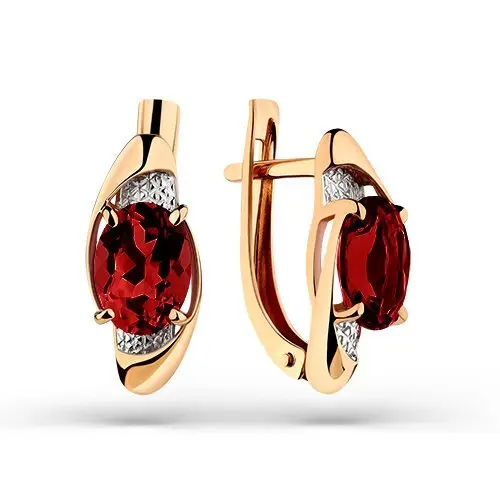 Серьги с английским замком из красного золота