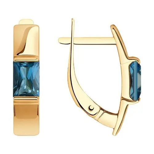 Серьги с английским замком из красного золота