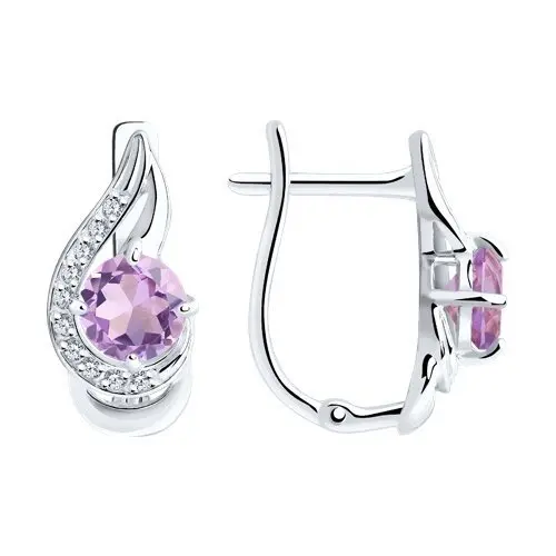 Серьги с английским замком из серебра