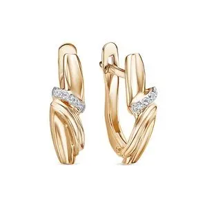 Серьги с английским замком из красного золота