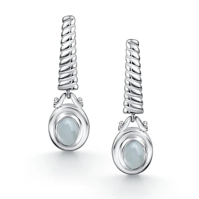 Серьги подвесные из серебра