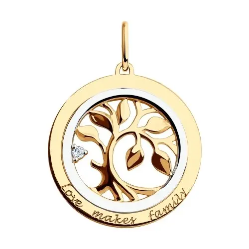 Подвеска декоративная из комбинированного золота