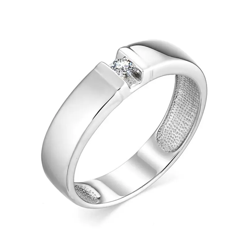 Кольцо обручальное из белого золота