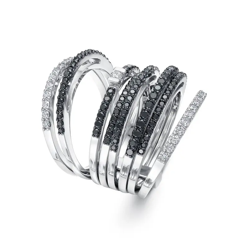 Кольцо декоративное из белого золота