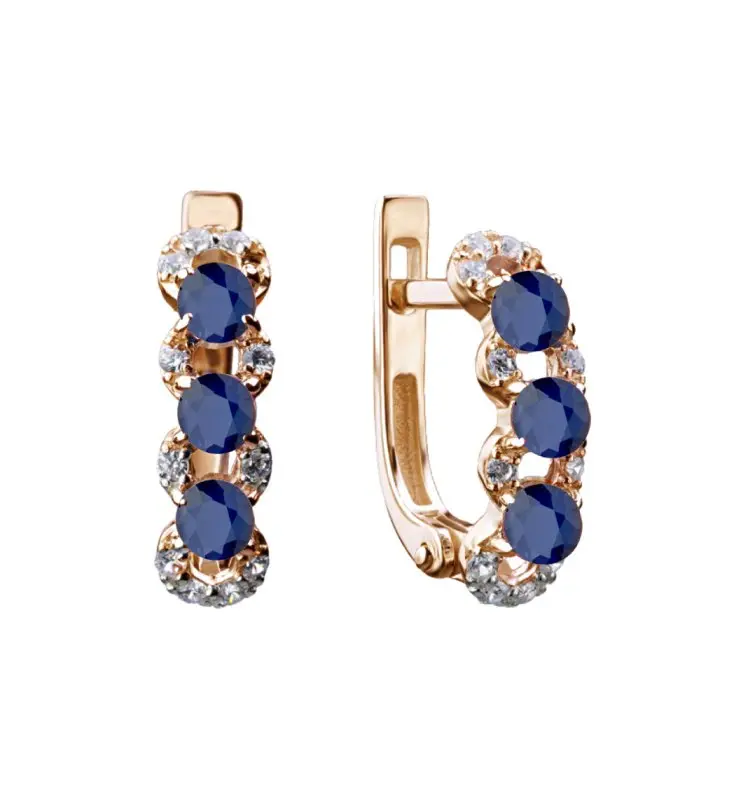 Серьги с английским замком из красного золота