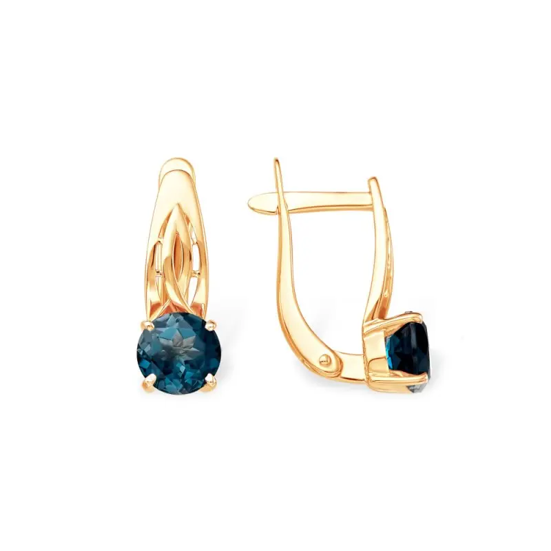 Серьги с английским замком из красного золота