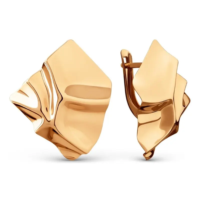 Серьги с английским замком из красного золота