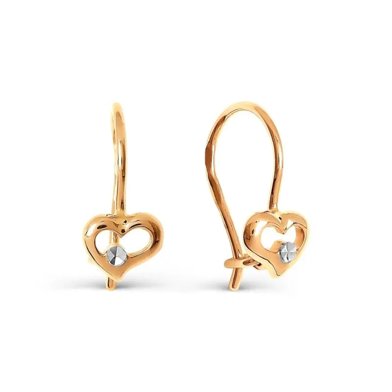 Серьги детские из красного золота
