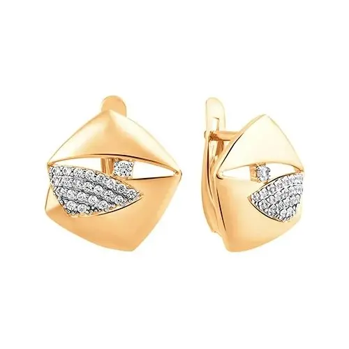 Серьги с английским замком из красного золота