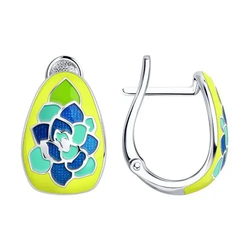 Серьги с английским замком из серебра