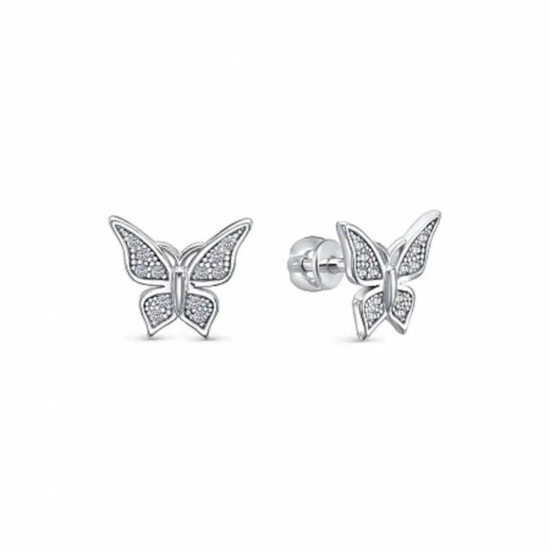 Серьги пуссеты из серебра