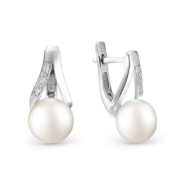 Серьги с английским замком из серебра