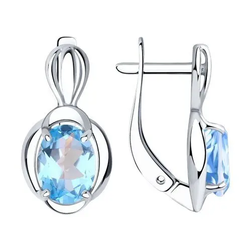 Серьги с английским замком из серебра