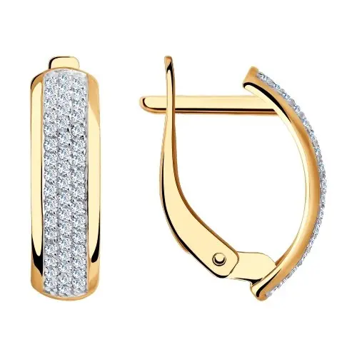 Серьги с английским замком из красного золота