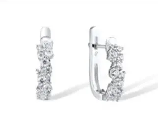 Серьги с английским замком из серебра