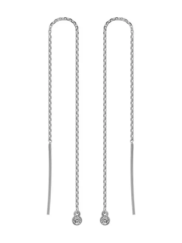 Серьги цепочки из серебра