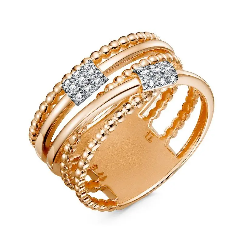 Кольцо декоративное из красного золота