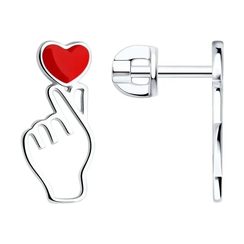 Серьги пуссеты из серебра