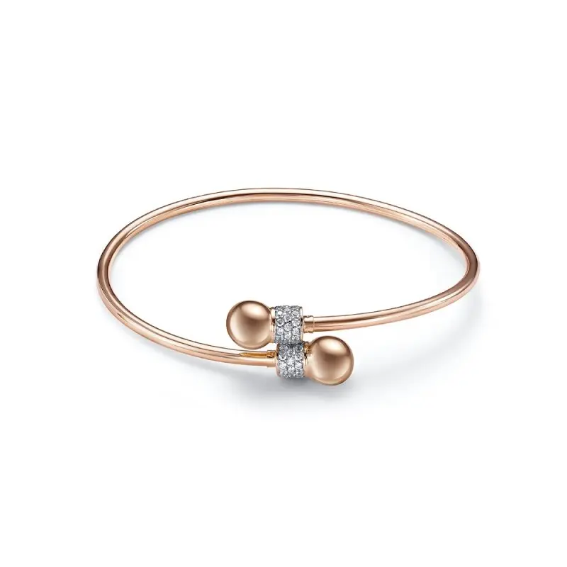 Браслет жесткий из красного золота