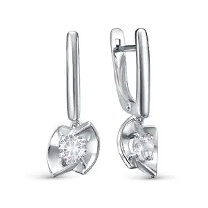 Серьги подвесные из серебра