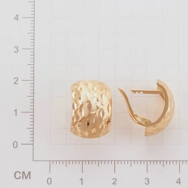 Серьги с английским замком из красного золота