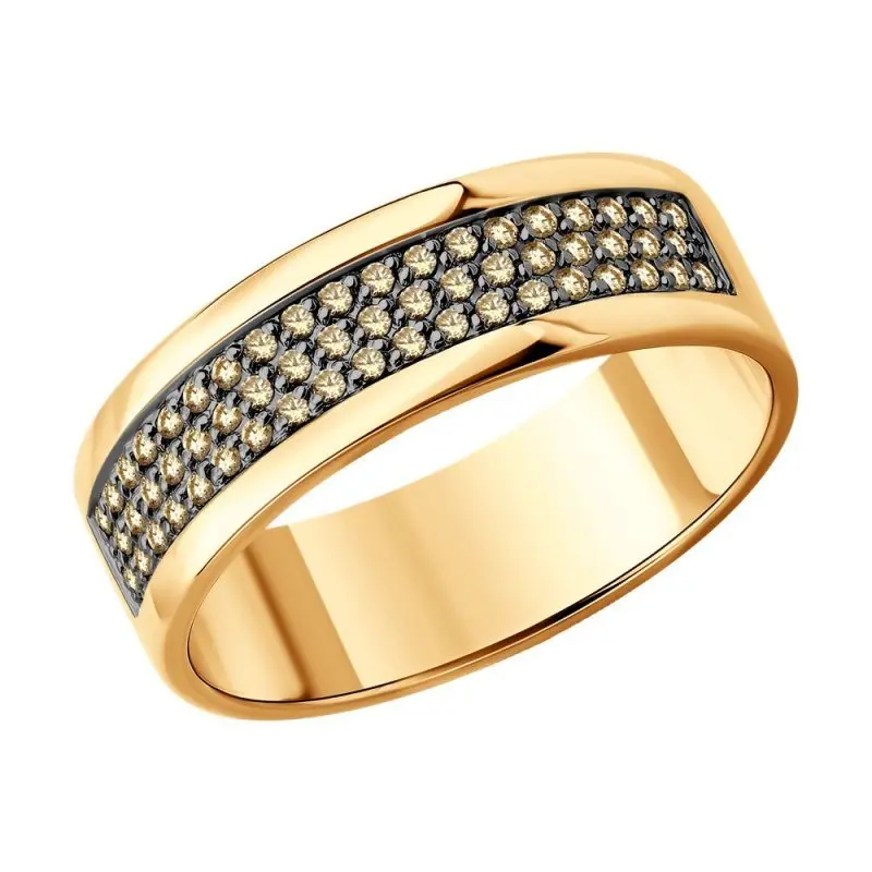 Кольцо декоративное из комбинированного золота