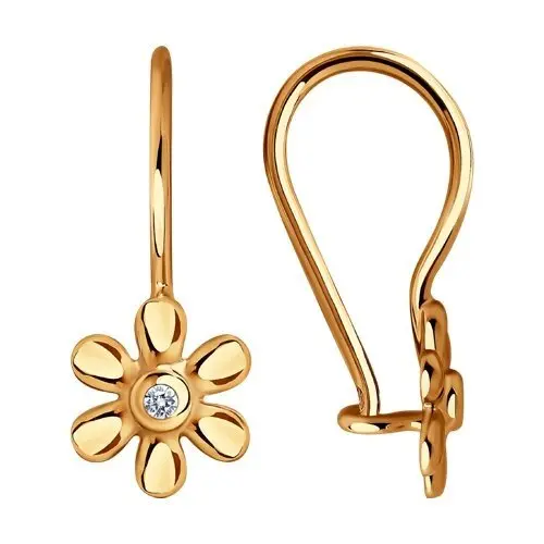 Серьги детские из красного золота