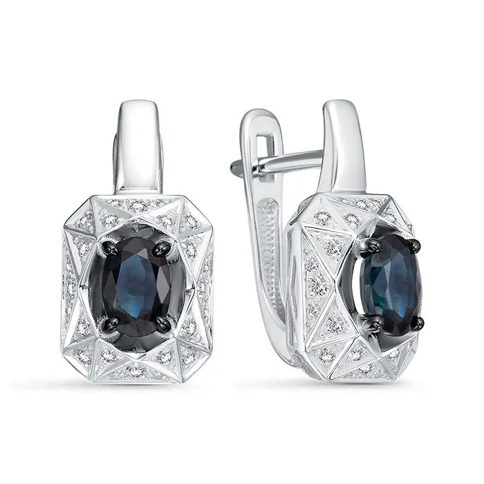 Серьги с английским замком из белого золота