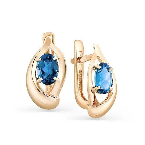 Серьги с английским замком из красного золота