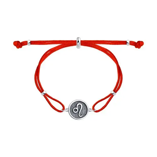 Браслет шнурок из серебра