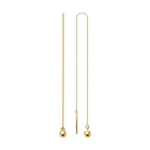 Серьги цепочки из красного золота