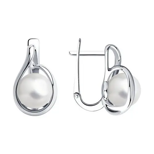 Серьги с английским замком из серебра